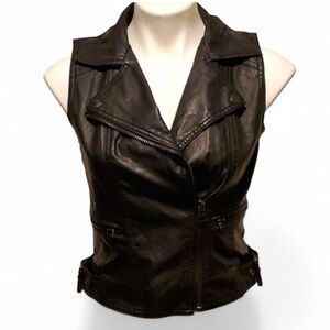 ‼️FAUX LEATHER MOTORCYCLE VEST JACKET AMERICAN RAG SMALL‼️